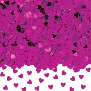 Hot Pink Sparkle Hearts Table Confetti